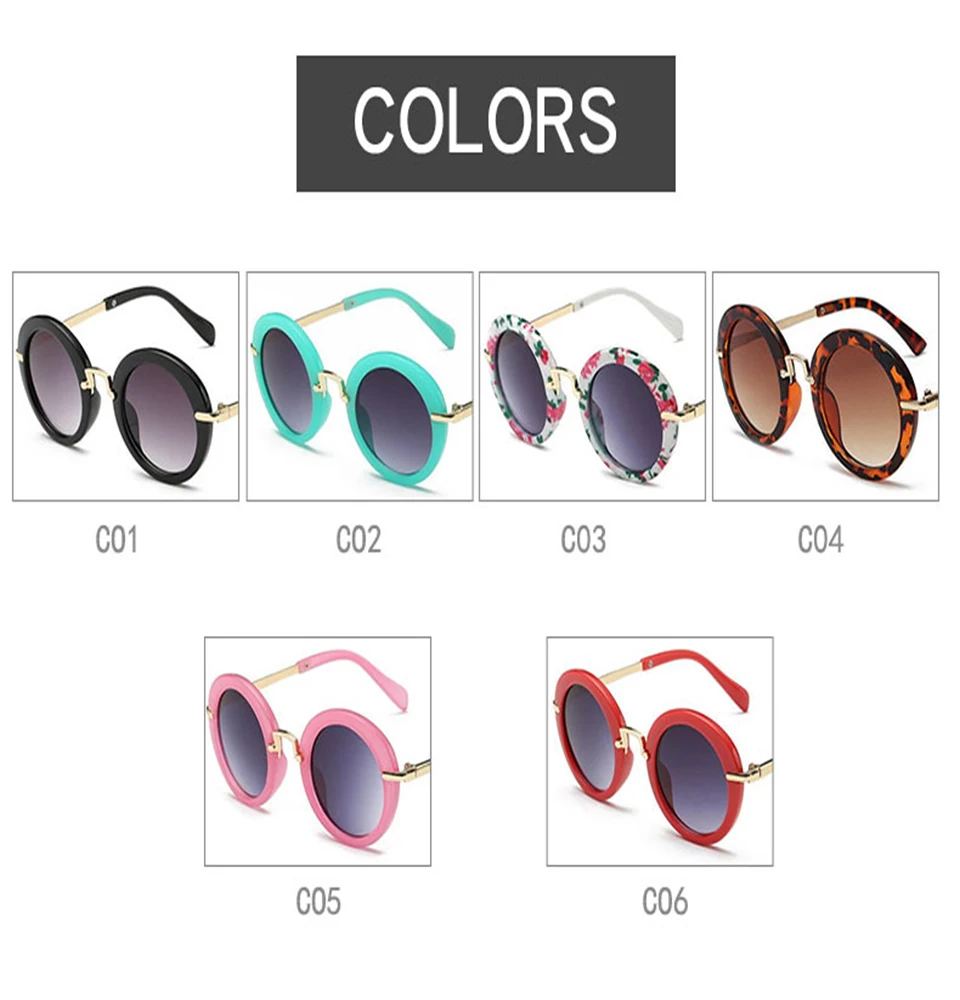 RHAMAI Metal frame kids Sunglasses girls boys glasses Eyewear baby children sunglasses uv400 Sun glasses oculos infantil (2)