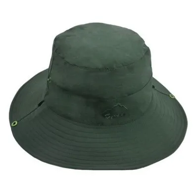 XdanqinX двухсторонняя износостойкая мужская шляпа-Ведро Складная летняя анти-УФ рыболовная Кепка с ветровой веревкой водонепроницаемые Пляжные шапки для мужчин - Цвет: army green