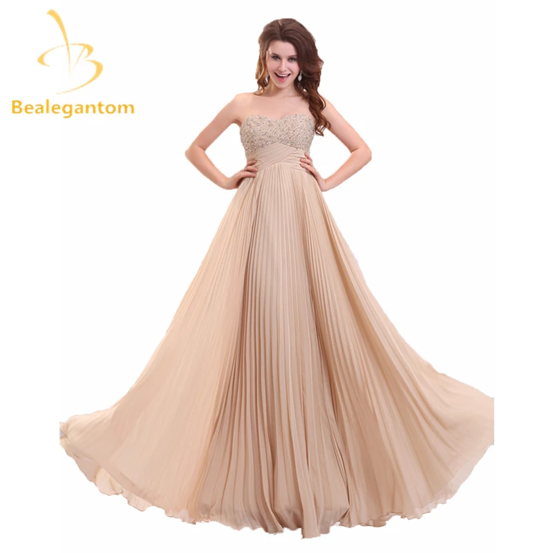 

Bealegantom Sexy Fashion Sequined A-Line Evening Dresses 2017 With Beading Chiffon Formal Party Prom Gown Vestido De Festa BE1-4