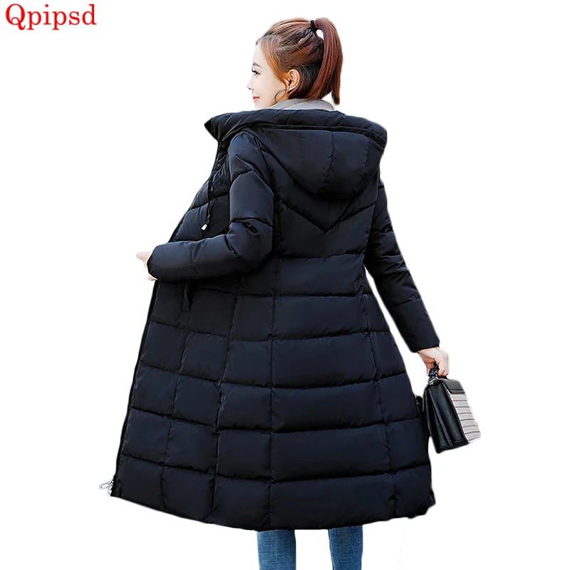 Beste Plus size 6XL Down jassen 2019 Mode Vrouwen Winter Jas Lange Slanke Dikker Warme Jas Neer Katoen Gewatteerde Jas Uitloper parka
