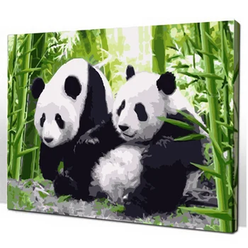 

Diy digital oil painting by numbers home decor handpainted picture oil painting on canvas-animal panda