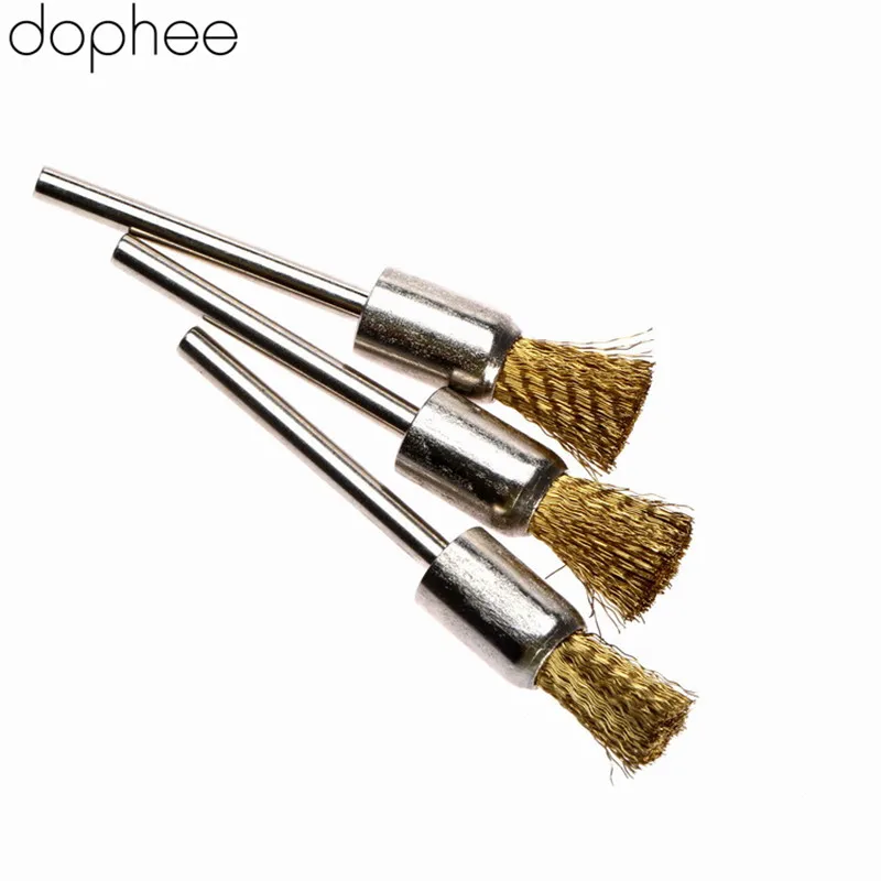 dophee 50PCS 8MM Rotary Brushes Brass Wire Brush For Dremel Rotary