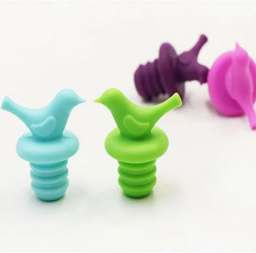 

1PC Creative Bird Design Silicone Wine Stopper Bottle Caps Wedding Gift Wine Pourer Stoppers LB 274