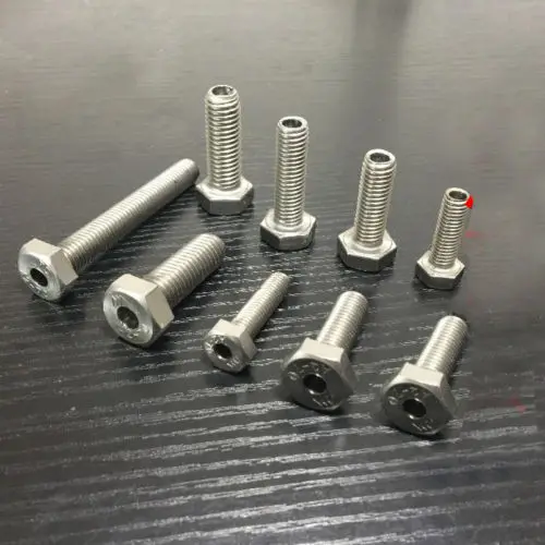 2Pcs M12 M14 M16 Stainless Steel Hollow Screw Hex Head Screws Hexagon Threading Cable Bolts|Screws| - AliExpress