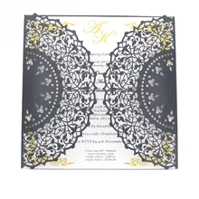 Белый жемчуг полу-Круговой Складной Тип настроить Кружева Свадебное приглашение