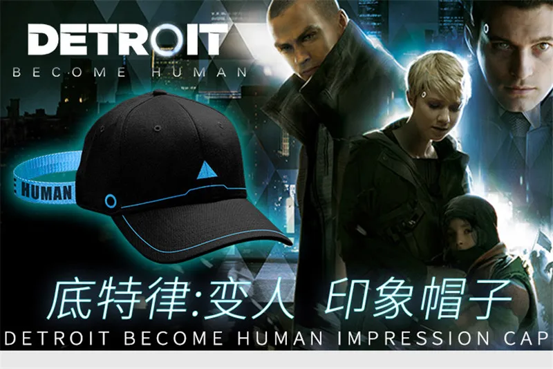 Новая игра Detroit beke Human Connor Topee Косплей хип-хоп унисекс солнцезащитные Бейсболки Регулируемая остроконечная шляпа