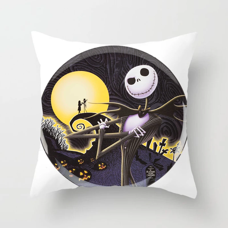 ZENGIA Nightmare Before Christmas Cushion cover GHOST Pillow cover Polyester Horror Throw pillows Sofa Decorative Pillow case