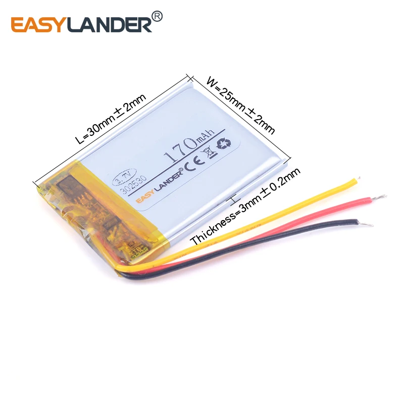 5x 3.7V 150mAh Li Po Polymer Rechargeable Battery 501230 JST 2P 1.25mm - Foto 13