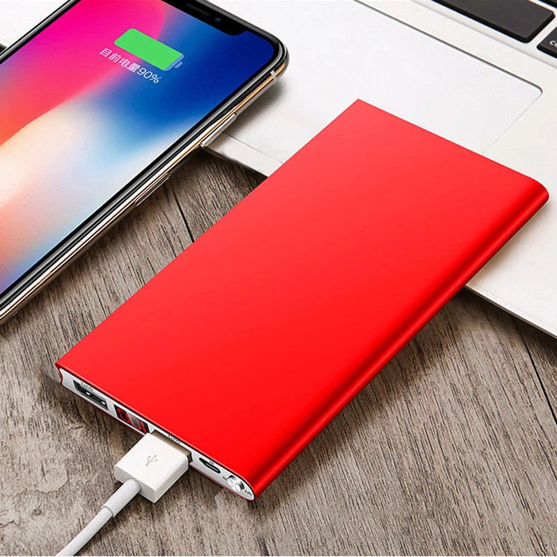 Ультратонкий внешний аккумулятор 20000 мА/ч с двумя usb портами Внешнее зарядное