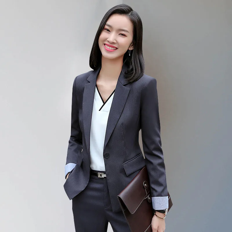 Formal Elegant female womens blazer tops and blouses business blazer and pants set Office lady jacket Work wear trouser suit set Formal Elegant female womens blazer tops and blouses business blazer and pants set Office lady jacket Work wear trouser suit set