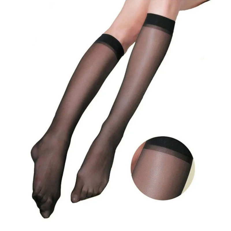 

1pair/3Pairs Summer Lady Solid Nylon Stockings Fashion Woman Transparent Stockings for Summer Knee Highs Socks Hosiery