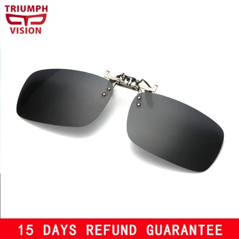 

TRIUMPH VISION Polarized Lens Flip Up Sunglasses Driving Shades Myopia Frame Clip on Sun Glasses UV400 Driver Oculos de sol