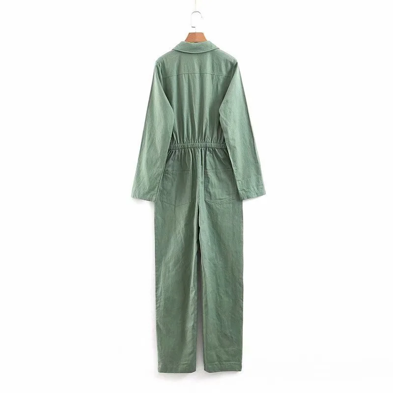 green long sleeve jumpsuit