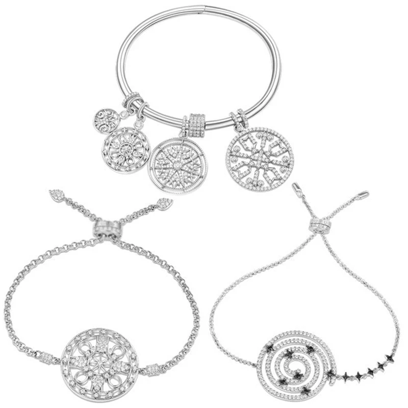 

Fashion Charm 100% Sterling Silver Original 1:1 High Quality MANDALA Series Bracelet Women Jewelry Free Mail