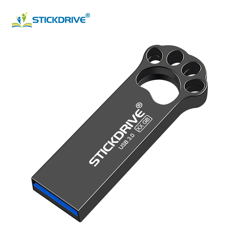 Black Реальная емкость usb 3,0 флеш-накопитель 128 Гб 64 Гб usb флеш-накопитель 32 Гб 16 Гб карта памяти Металлический Кот лапа анимация флеш-накопитель - Цвет: Black