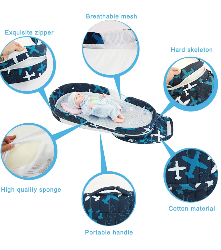 Produto do Bebê Berço do Bebê Bolsa do Bebê Recém-nascido Cama Dobrável Espessamento Portátil Berço Viagem Mod. 261773 3 High Quality Mamãe e Bebê