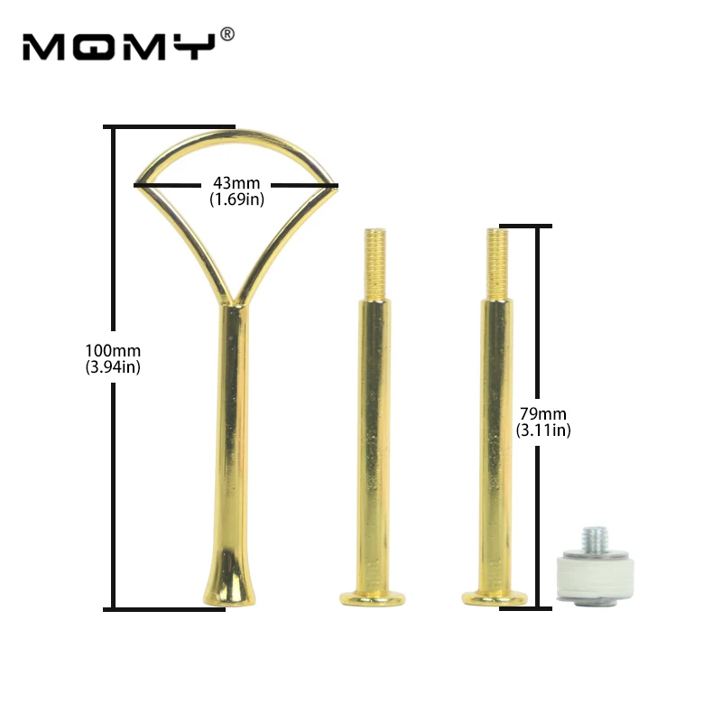 

Fan Shape 3 Tier Cake Plate Stand Handle Fitting Hardware Rod Plate Stand