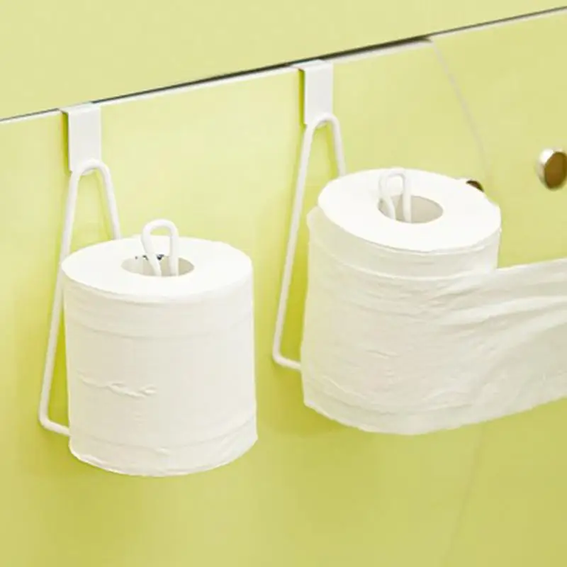 

1PC Toilet bathroom door back iron wall mount roll raper holder fashion tissue cover storage box accessory