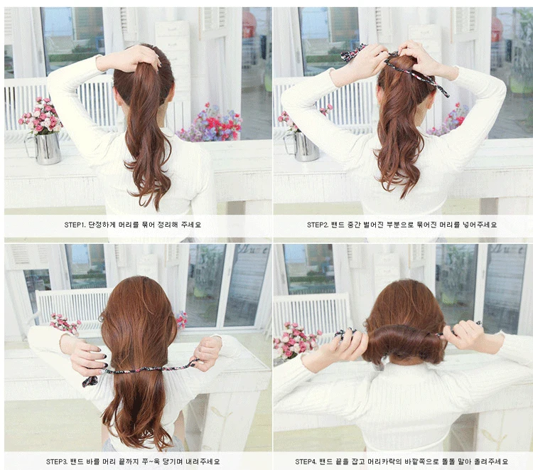 Новинки для женщин Корея цветочные милые заячьи ушки галстук-бабочку Бад Мяч Hairbands эластичная резинка для волос Принадлежности для волос