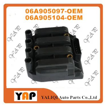 Новое высококачественное зажигание катушки для VW Jetta GOLF BEETLE 2.0L 2.5L L4 06A905097 06A905104 DMB852 20129 2002-2006