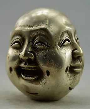 

Healing Medicine Decorated Handwork Tibet Silver Carved 4 mood Buddha Statue Garden Decoration 100% real Tibetan Silver Brass