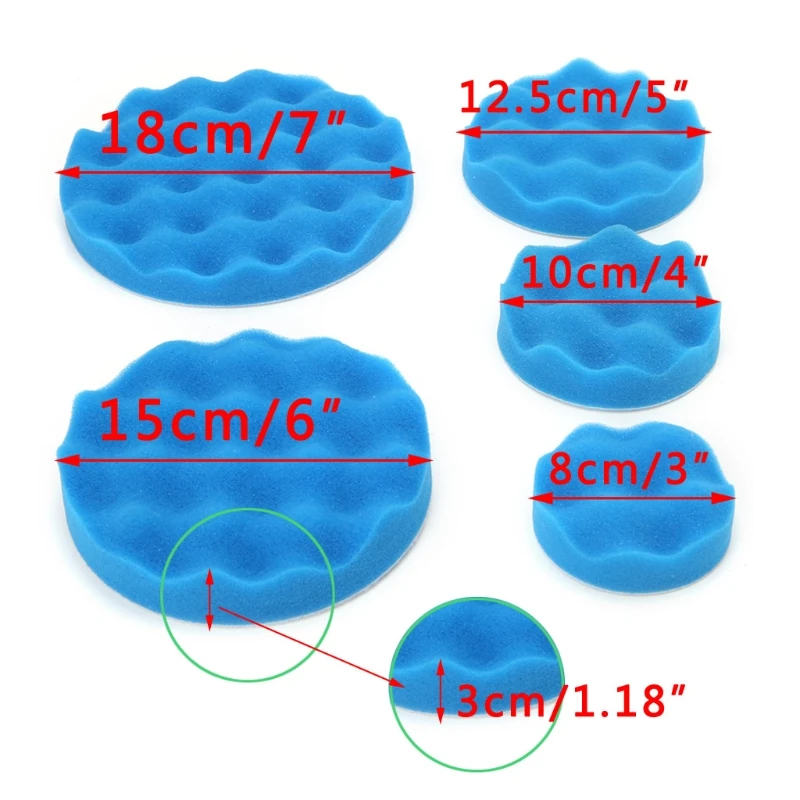 11 шт. 3/4/5/6/" губка для полировки полировальные подложки комплект для полировальная машинка для автомобилей с эксцентриковым, буфера