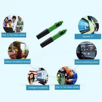

Optic Fiber Connector 100pcs SC/APC Optic Fiber Embedded Quick Assembly Connector Adapter Straight Plug for FTTH