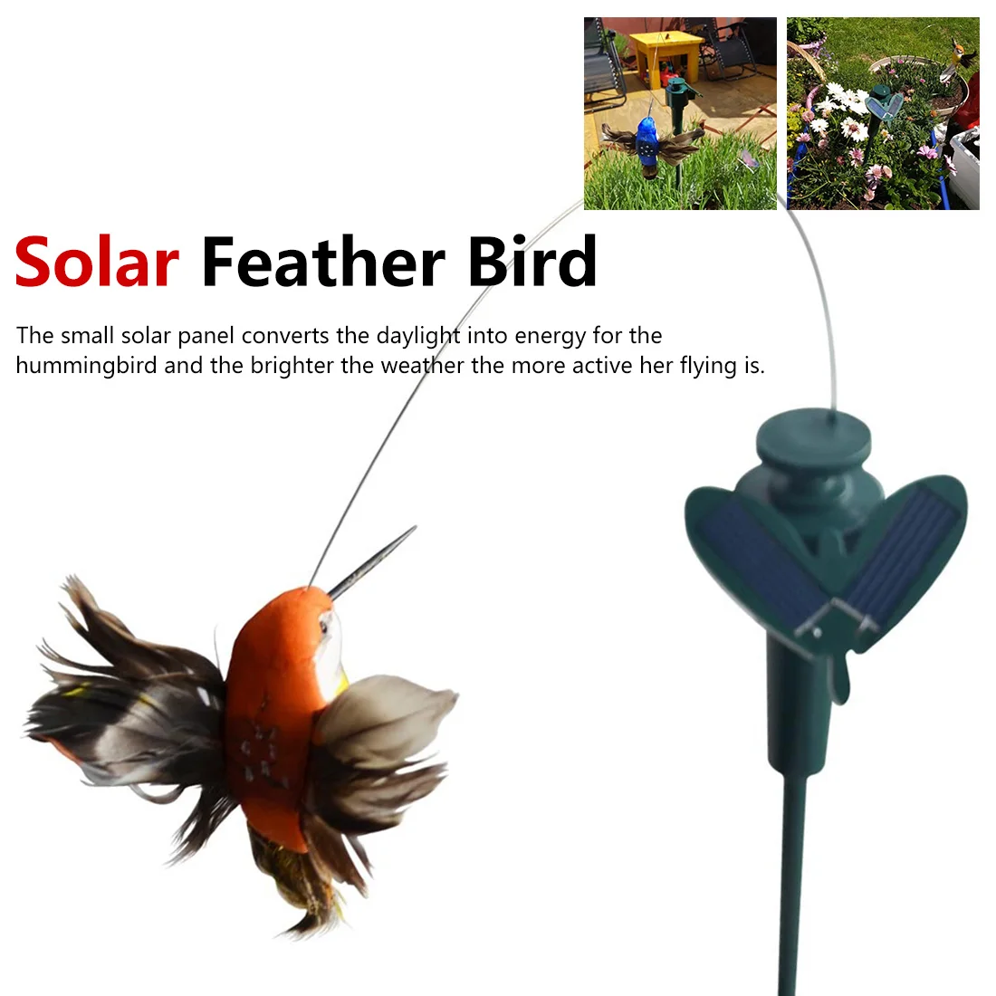 

Dancing Flying Fluttering Butterflies Home Garden Easter Decoration Solar Power Colorful Vibration Hummingbird