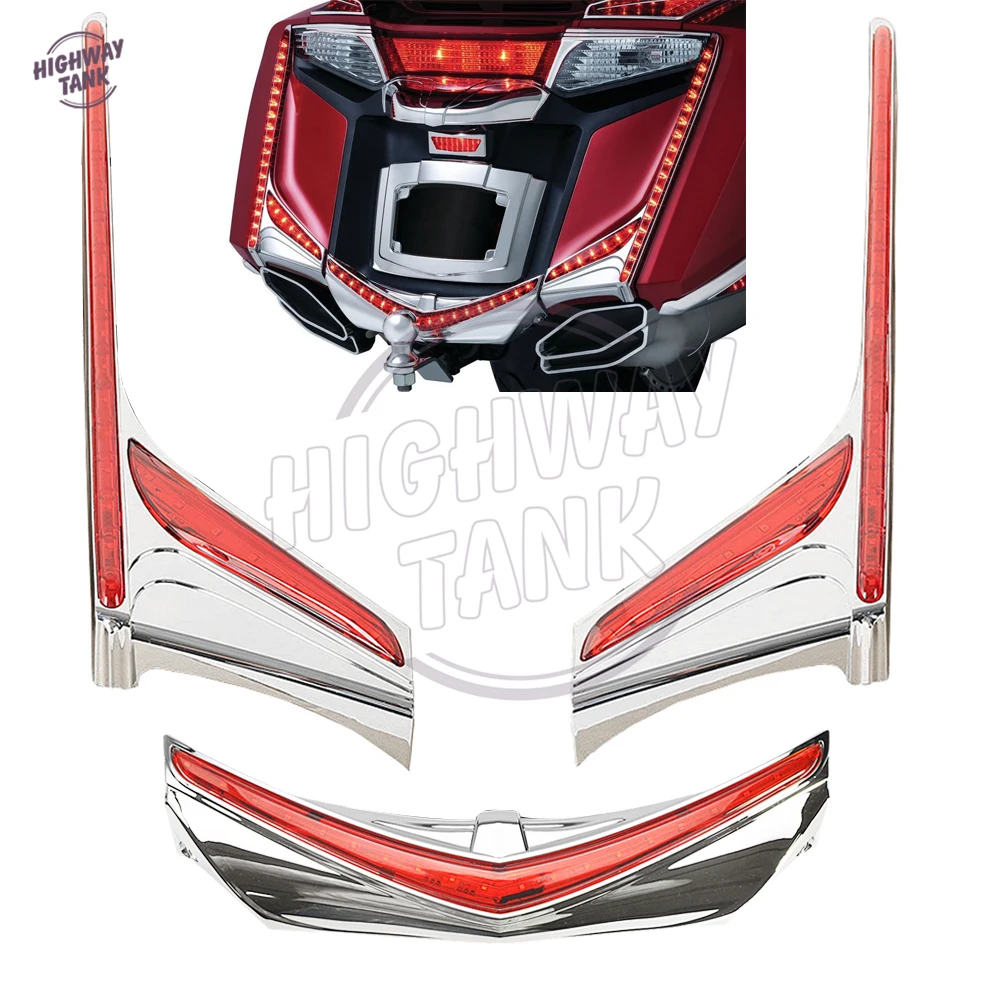 

LED Motorcycle Rear Light Vertical Strip Fender Brake Taillight Turn Signal Case for Honda Goldwing GL1800 F6B 2012-2016