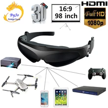 Nouveau FPV 3D lunettes vidéo 2 mètres distance 98 pouces affichage virtuel grand écran prise en charge IOS et Android HD entrée 1080P