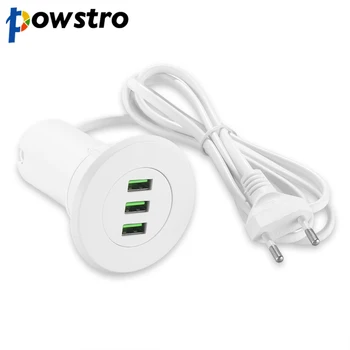 

Three-USB Port Hub Grommet Desktop Hole USB Charger Portable Adapter Fast Charging for Samsung for Huawei Sony