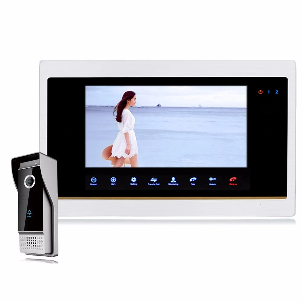 

7" TFT LCD Wired Video Intercom Doorbell Video Door Phone with 1200TVL Outdoor IR Camera F1411D