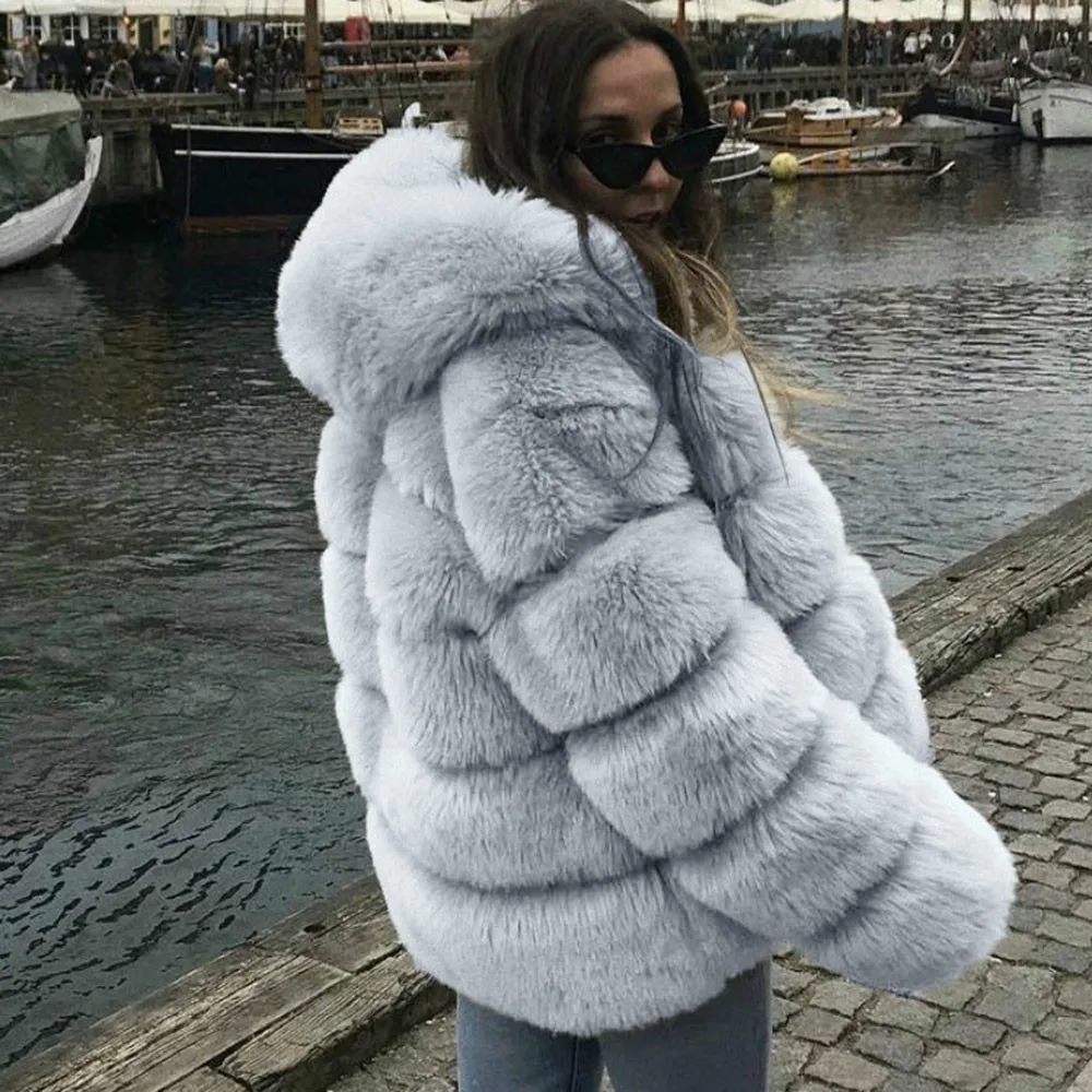 Новинка 2019 куртка из искусственной теплая меховая толстая верхняя одежда