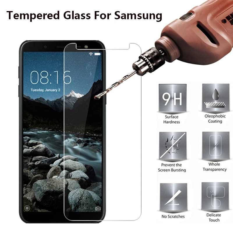 

9H Tempered Glass on For Samsung Galaxy A10 A20 A30 A40 A50 A7 2018 Glass Screen Protectors For Samsung Galaxy J4 J6 Plus 2018