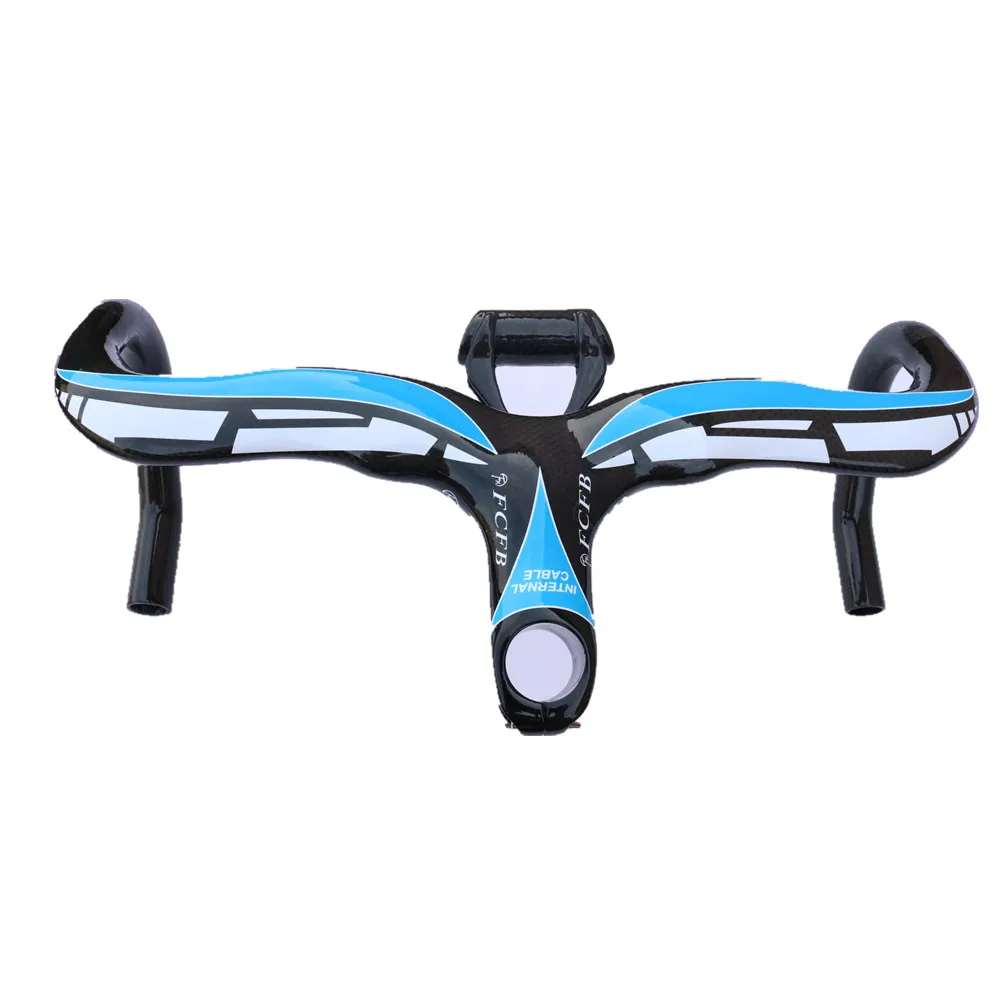 

FCFB carbon road handlebar with stem frame road bike handlebar bicycle integral handlebar size 400/420/440*90/100/110/120mm