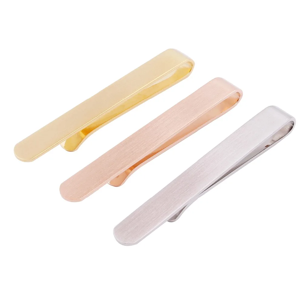 

Free Shipping Brushed Neck Tie Pin 3 Color Sale 2 inch Tie Clasp Clip Bar Pins For Men Come with Box