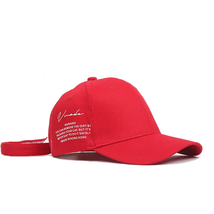 Новая модель Женская корейская мода пара хип хоп шляпа мужская козырек Новая буква длинный стример уличная шапка Tide шляпа - Цвет: red