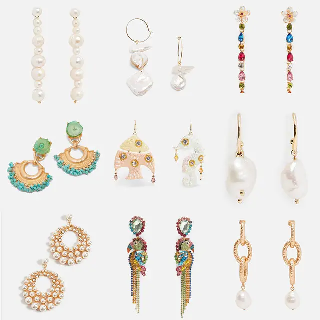 

JUST FEEL 2019 ZA Freshwater Pearl New Earrings For Women Crystal Fish Bird Dangle Drop Earrings Wedding Party Statement Jewelry