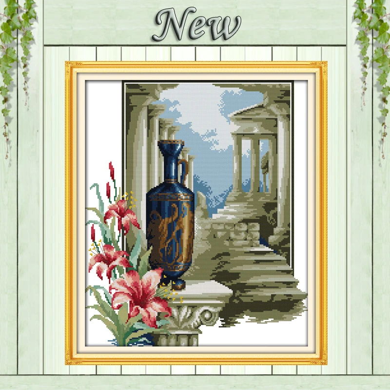 

European palace Scenery Athens feeling Counted printed on canvas DMC 14CT 11CT DIY Cross Stitch Needlework kits Embroidery Sets