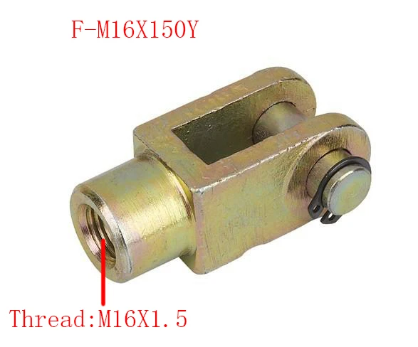 

Free shipping 2 pcs Y Joint M16x1.5mm Female to Male Thread Pneumatic Cylinder Piston Clevis,F-M16X150Y