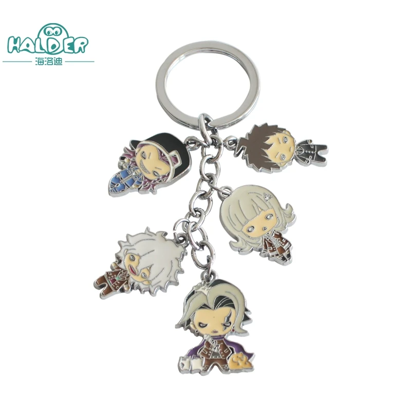 

Halder Anime Danganronpa Trigger Happy Havoc Keychains Monokuma Naegi Makoto Cartoon Trinkets Accessories Keyring