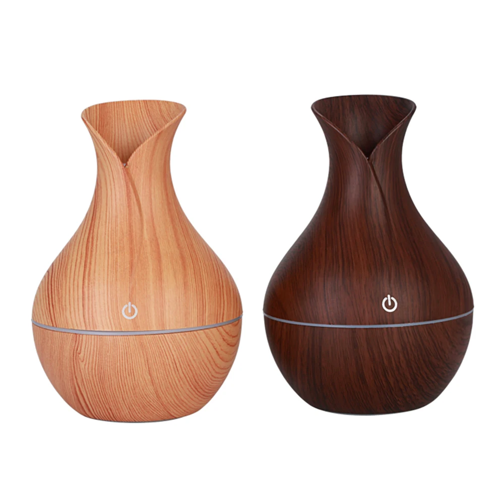 

Essential Air Humidifier Ultrasonic Wood Grain Aroma Oil Diffuser USB 7 Color Changing LED Lights Cool Mist Maker for Home