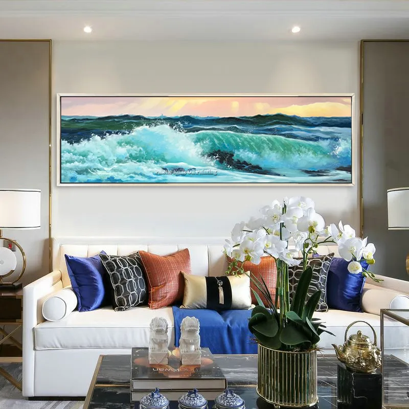 Canvas painting abstract seascape Acrylic painting wall art wall pictures for living room home decor quadros caudros decoracion3