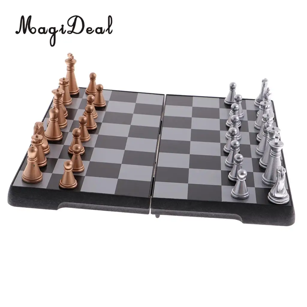 Magnetic Chess Set With Folding Chess Board Puzzle Games for Home Company School Journey Bus Picnic Kids Children Adults Toys