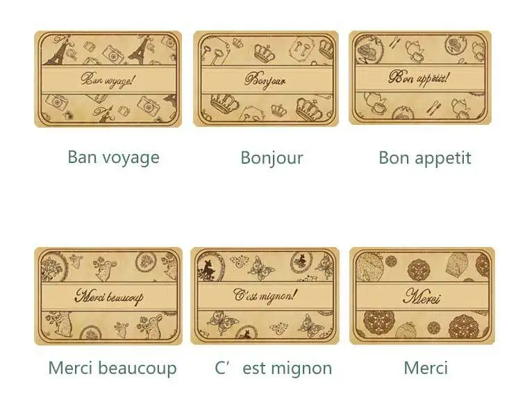 

BF010 Fashion wooden seal wood stamps high quality 4pcs/set 10*7.5*2cm