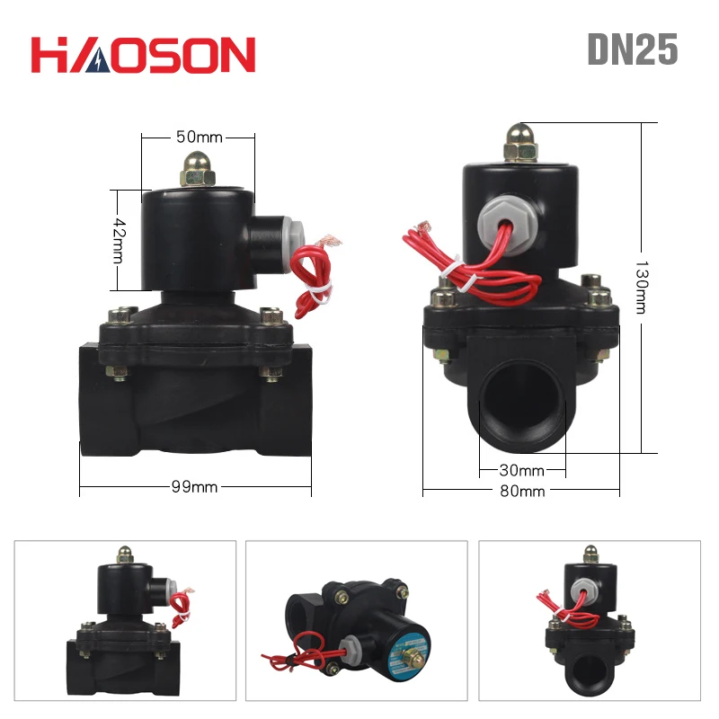 DN08/10/15/20/25/32 AC220 DC12V DC24V нормально закрытый пластиковый электромагнитный клапан, может работать непрерывно в течение 24 часов без записи