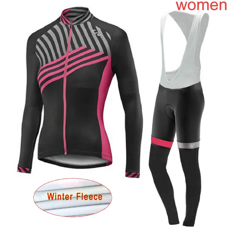 Зимняя велосипедная майка Mtb велосипедная одежда женская теплая флисовая рубашка с длинным рукавом для шоссейного велосипеда комбинезон одежда для велоспорта K24 - Цвет: jersey bib pants 20