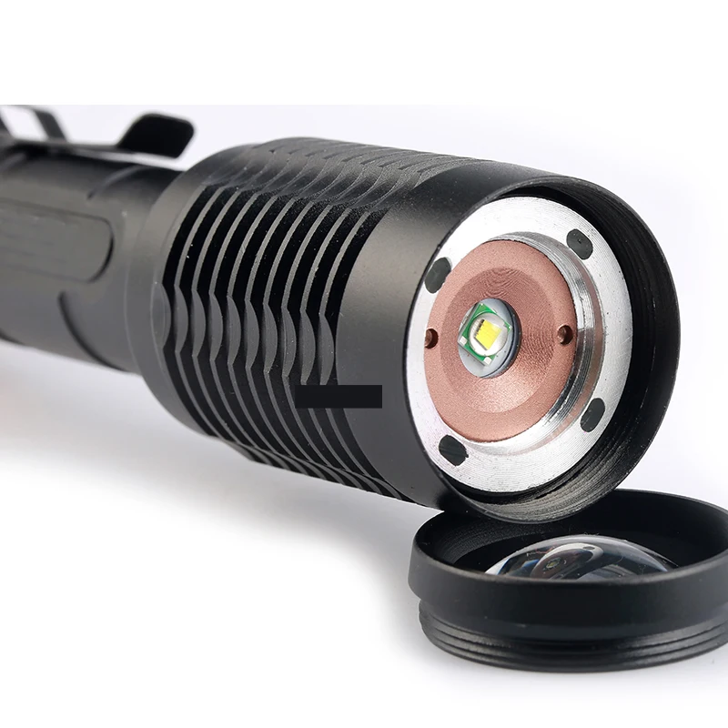 Super Bright 8000 Lumen L2/T6 LED Flashlight Torch Lamp Tactical 5 Modes Waterproof Zoomable Flash Light Use 2x18650 Battery