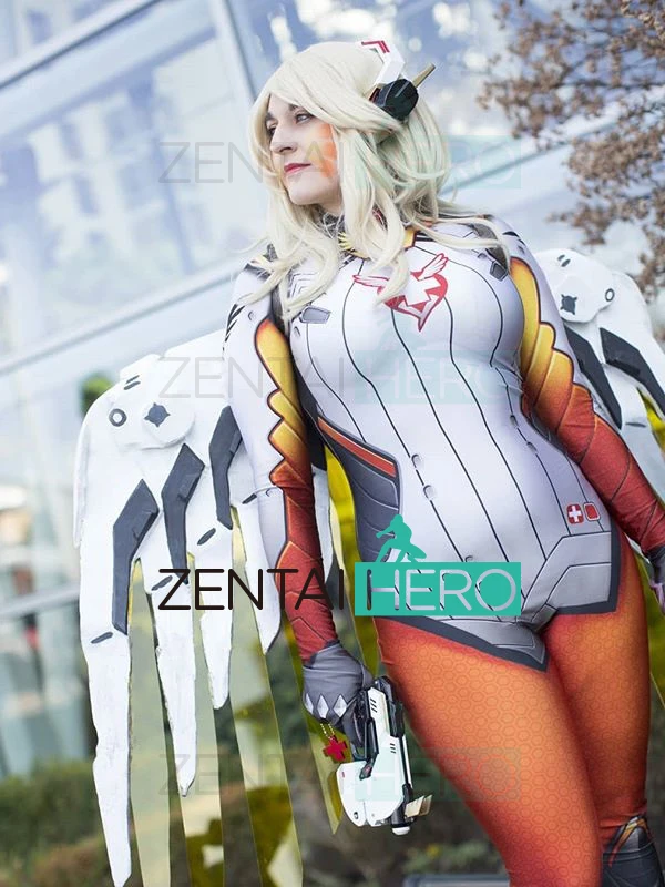 3D Printed Game Mercy Bodysuit Custom Made Mercy Cosplay Costume Long