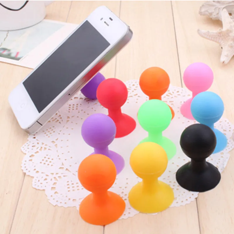 

10pcs Fashion Silicone Sided Suction Cup Holder Sucker Stand For iPhone Samsung Huawei xiaomi Phone Holder Color Random